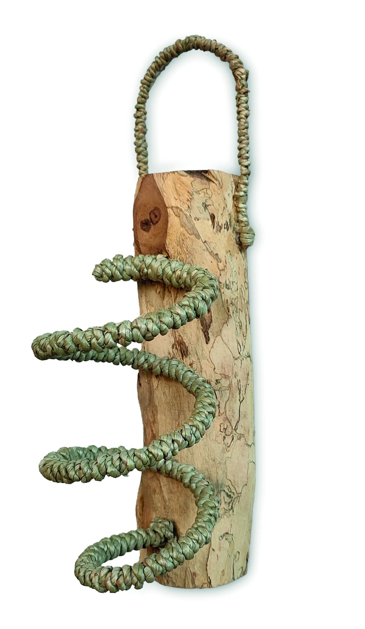 Driftwood & Rope Wine Holder Wall Hanging