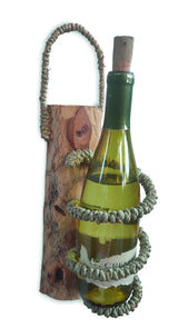 Driftwood & Rope Wine Holder Wall Hanging