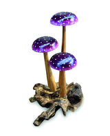 Amethyst Purple 3 Mushroom Sculpture 16cm