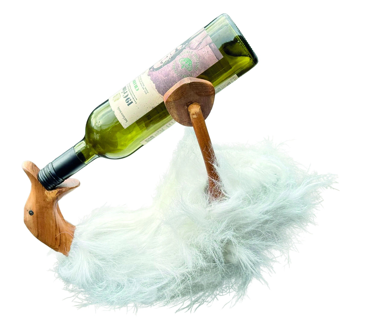White Fluffy Drunken Daisy Duck