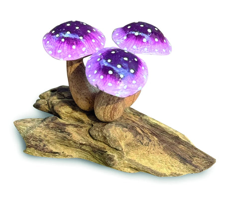 LILAC BONNET x 3 MUSHROOMS, 7-8cm h.