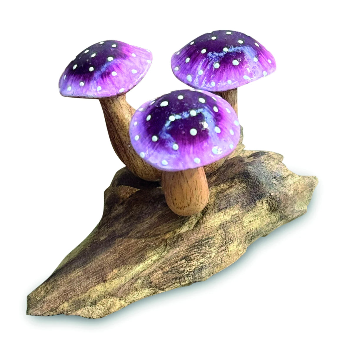 LILAC BONNET x 3 MUSHROOMS, 7-8cm h.