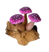 LILAC BONNET x 3 MUSHROOMS, 7-8cm h.