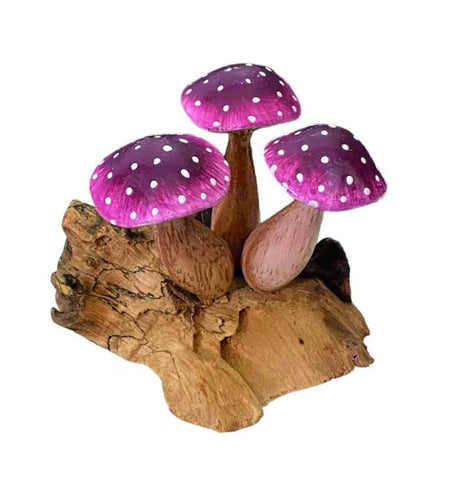 LILAC BONNET x 3 MUSHROOMS, 7-8cm h.