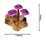 LILAC BONNET x 3 MUSHROOMS, 7-8cm h.