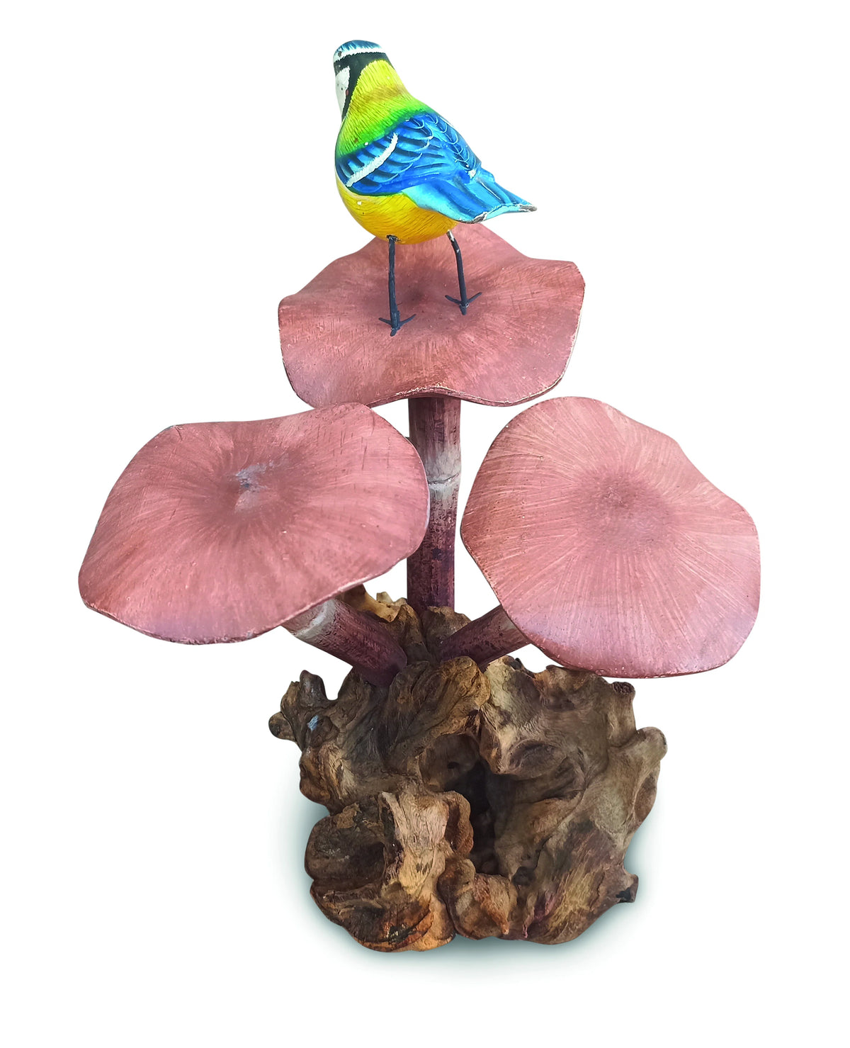 Blue Tit On Mushroom Sculpture 26cm
