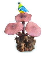Blue Tit On Mushroom Sculpture 26cm