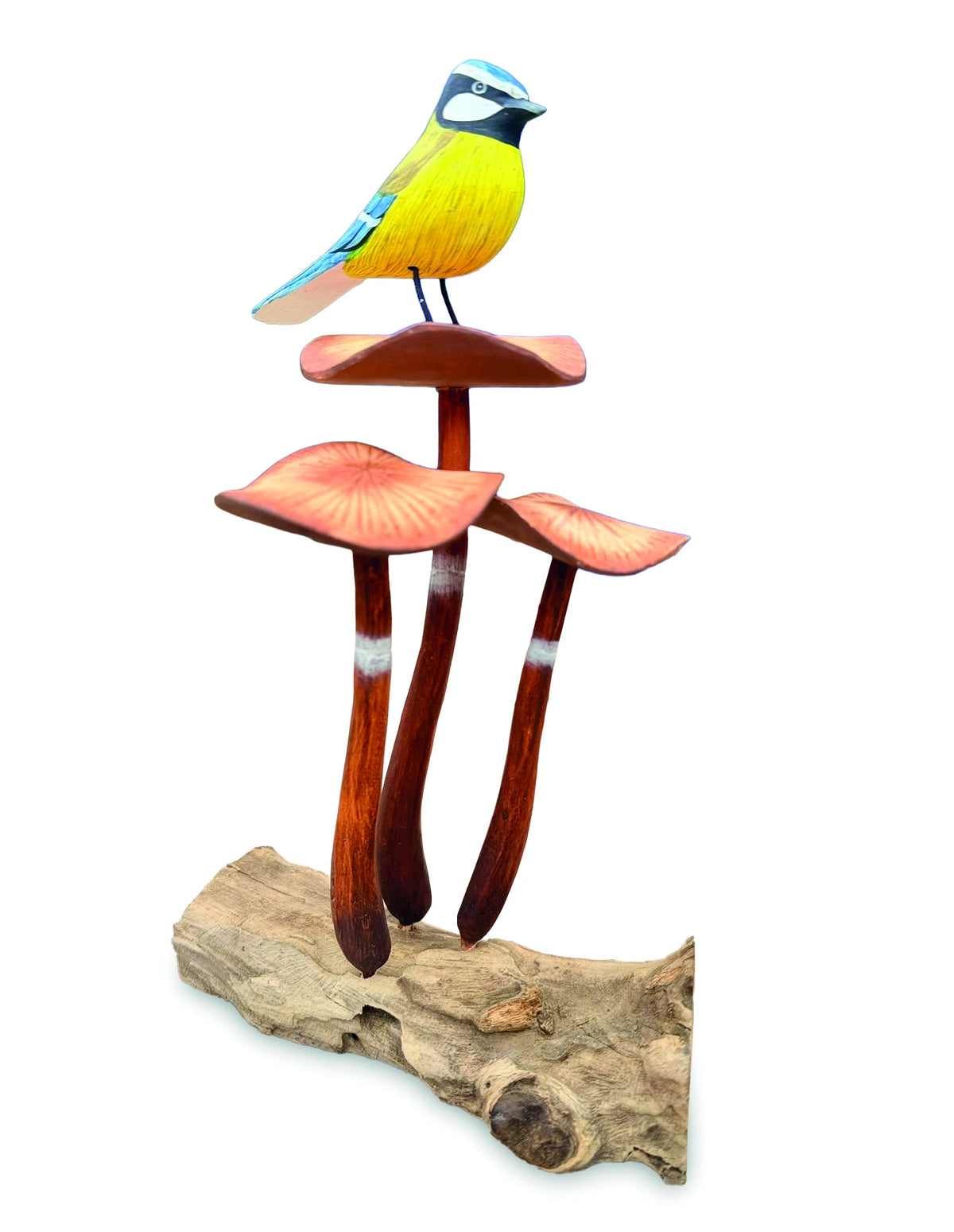 Blue Tit On Mushroom Sculpture 26cm