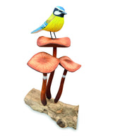 Blue Tit On Mushroom Sculpture 26cm