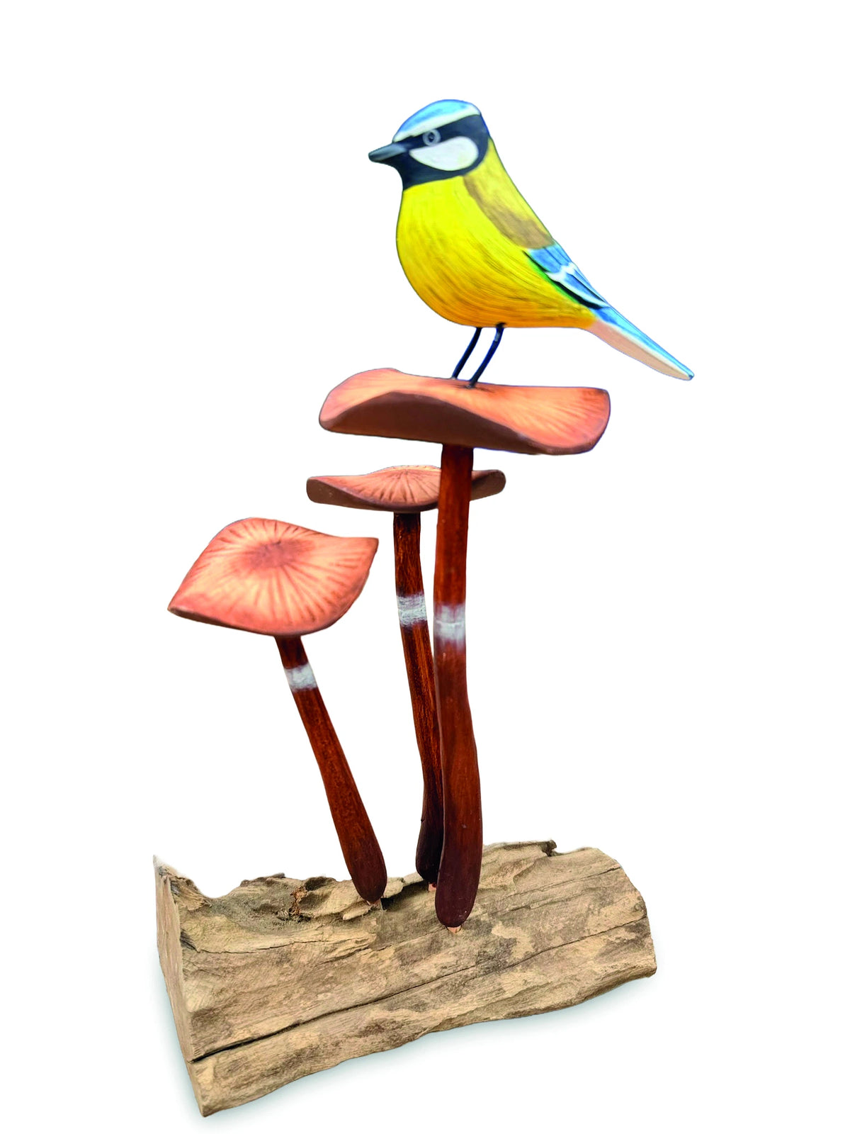 Blue Tit On Mushroom Sculpture 26cm