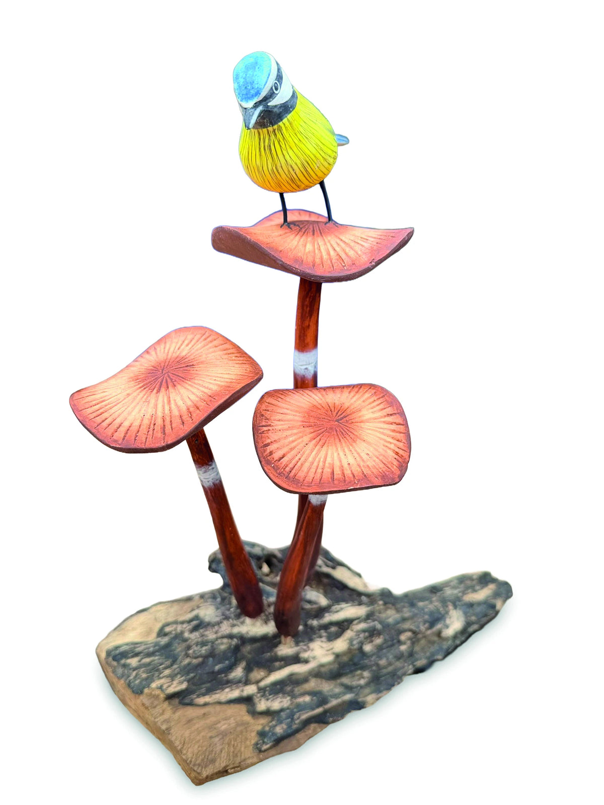 Blue Tit On Mushroom Sculpture 26cm