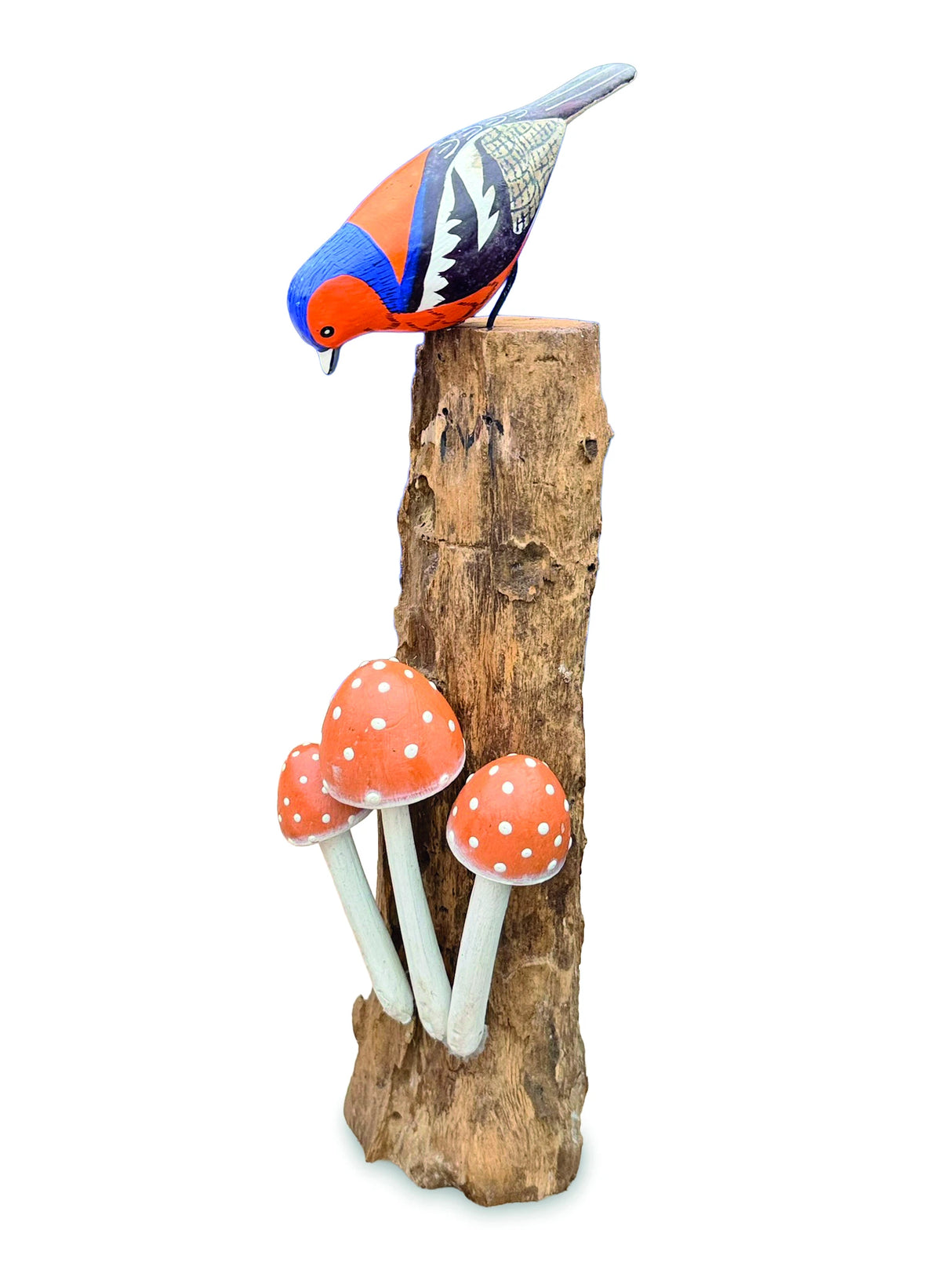 Chaffinch Eating Mushrooms 18cm