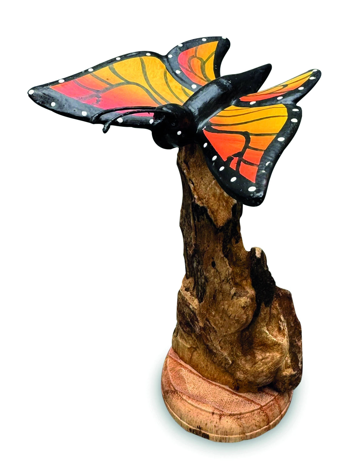 Single Monarch Butterfly On Driftwood H12cm