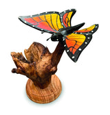 Single Monarch Butterfly On Driftwood H12cm