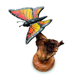 Single Monarch Butterfly On Driftwood H12cm