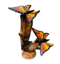 Double Monarch Butterfly On Driftwood H17cm