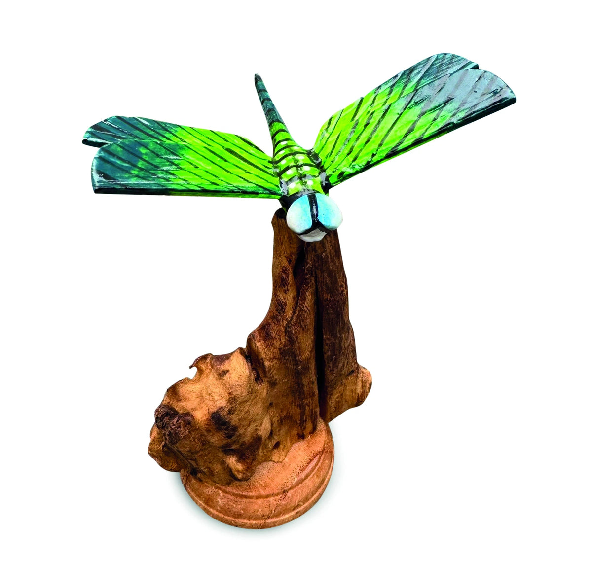 Single Emperor Dragonfly On Driftwood H14cm