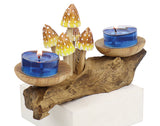 3 Pointed Yellow Cap Mushrooms With Double Candle Holders Low