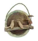 SUNSET BIRDS WITH MUSHROOM CLUSTER