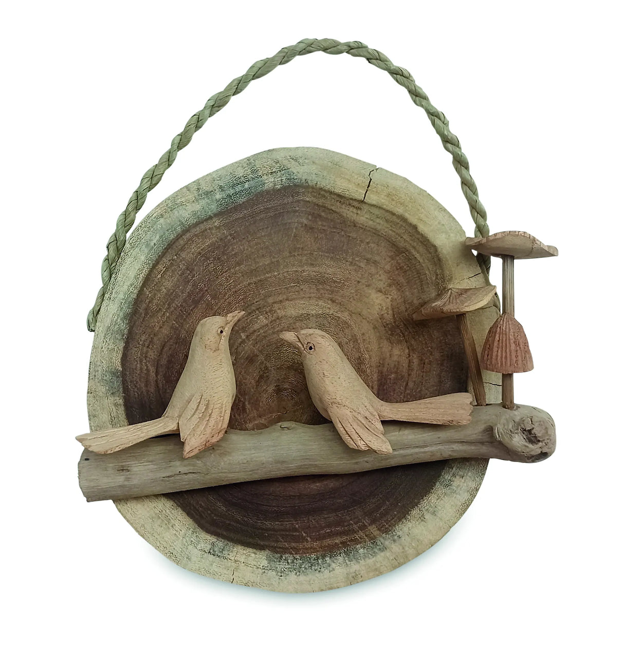 SUNSET BIRDS WITH MUSHROOM CLUSTER