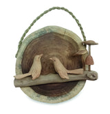 SUNSET BIRDS WITH MUSHROOM CLUSTER