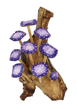 10 Indigo Mushrooms Cluster Mini Sculpture (Wall Mounted)