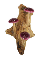 VIOLET WALL HANGING 3 MUSHROOMS SCULPTURE