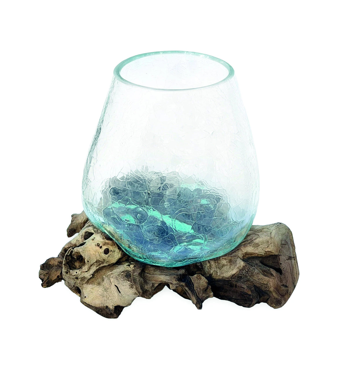 Crackle Glass Bowl 17cm
