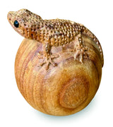 Hand-Carved Gecko On Egg Large 13cm