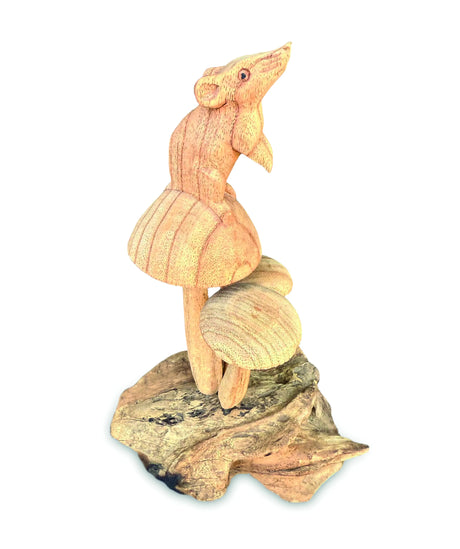 MOUSE ON MUSHROOM 22 CM