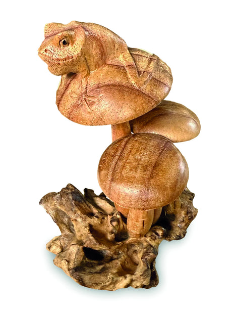 FROG ON MUSHROOM 17 CM