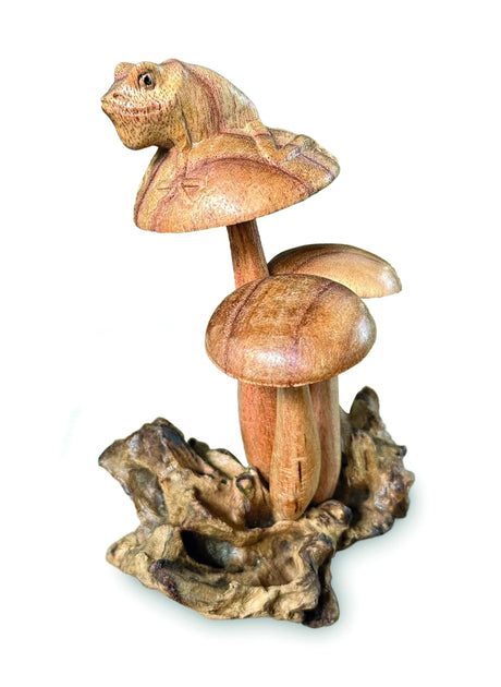 FROG ON MUSHROOM 17 CM
