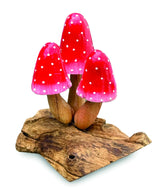 Red Morel 3 Mushrooms 12cm