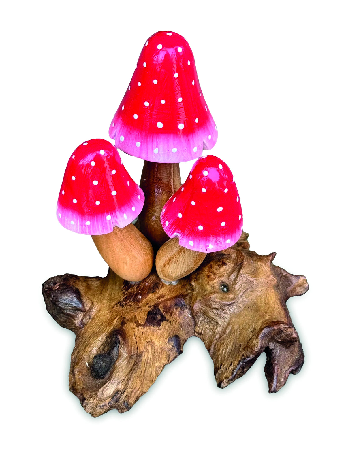 Red Morel 3 Mushrooms 12cm