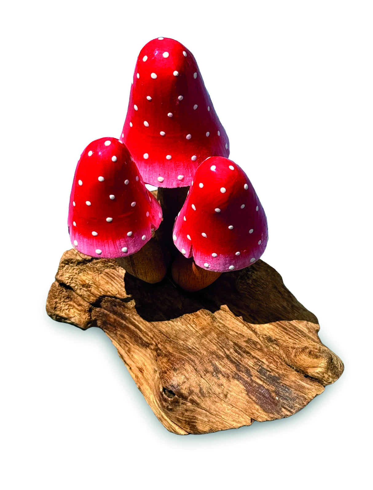 Red Morel 3 Mushrooms 12cm