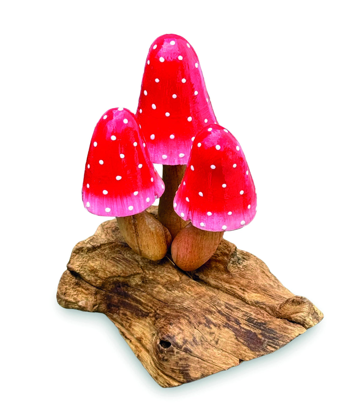 Red Morel 3 Mushrooms 12cm