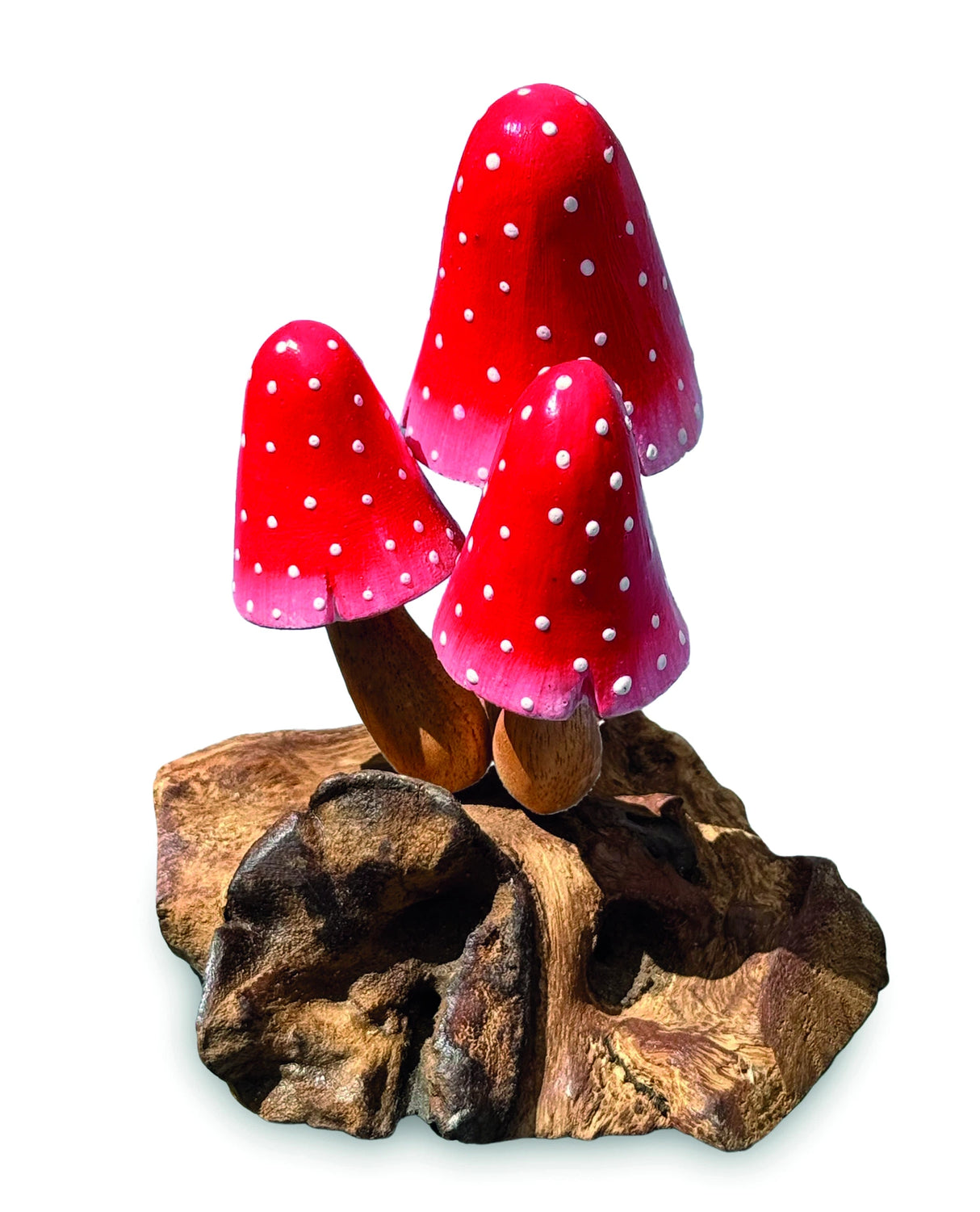 Red Morel 3 Mushrooms 12cm