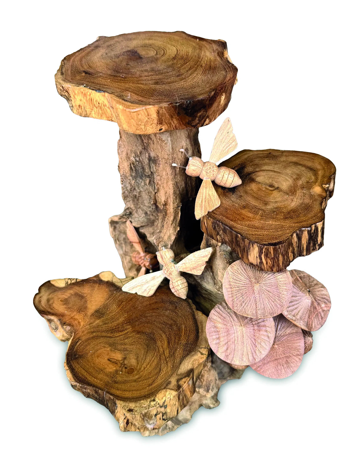 Triple Mini Shelves With Bees And Mushrooms 24cm