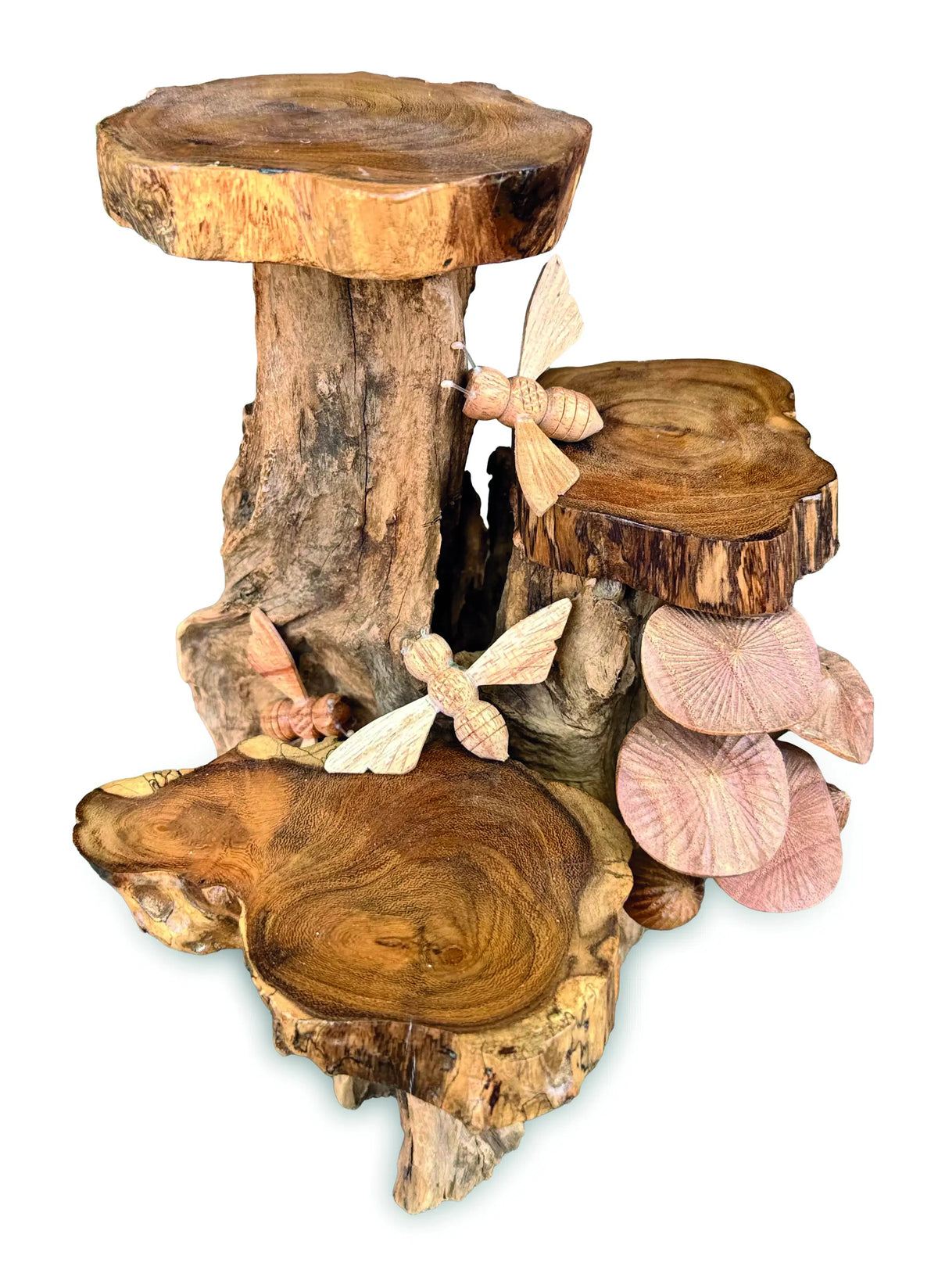 Triple Mini Shelves With Bees And Mushrooms 24cm