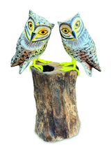 Painted Double Tawny Owls 27cm