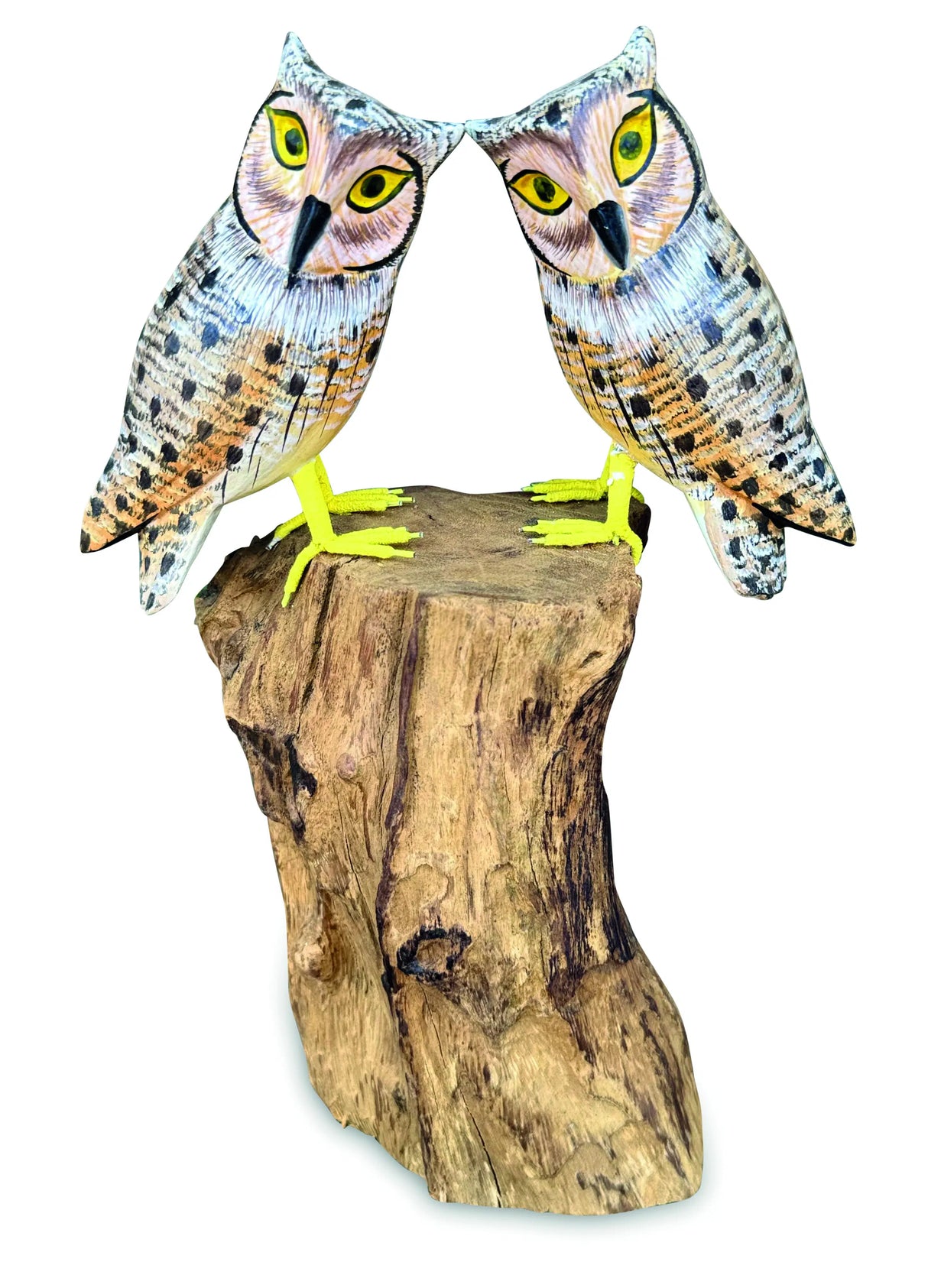 Painted Double Tawny Owls 27cm