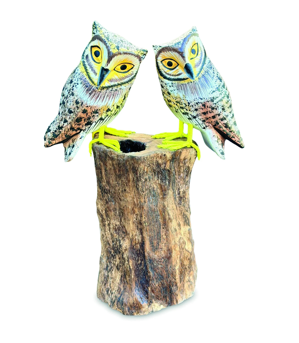 Painted Double Tawny Owls 27cm
