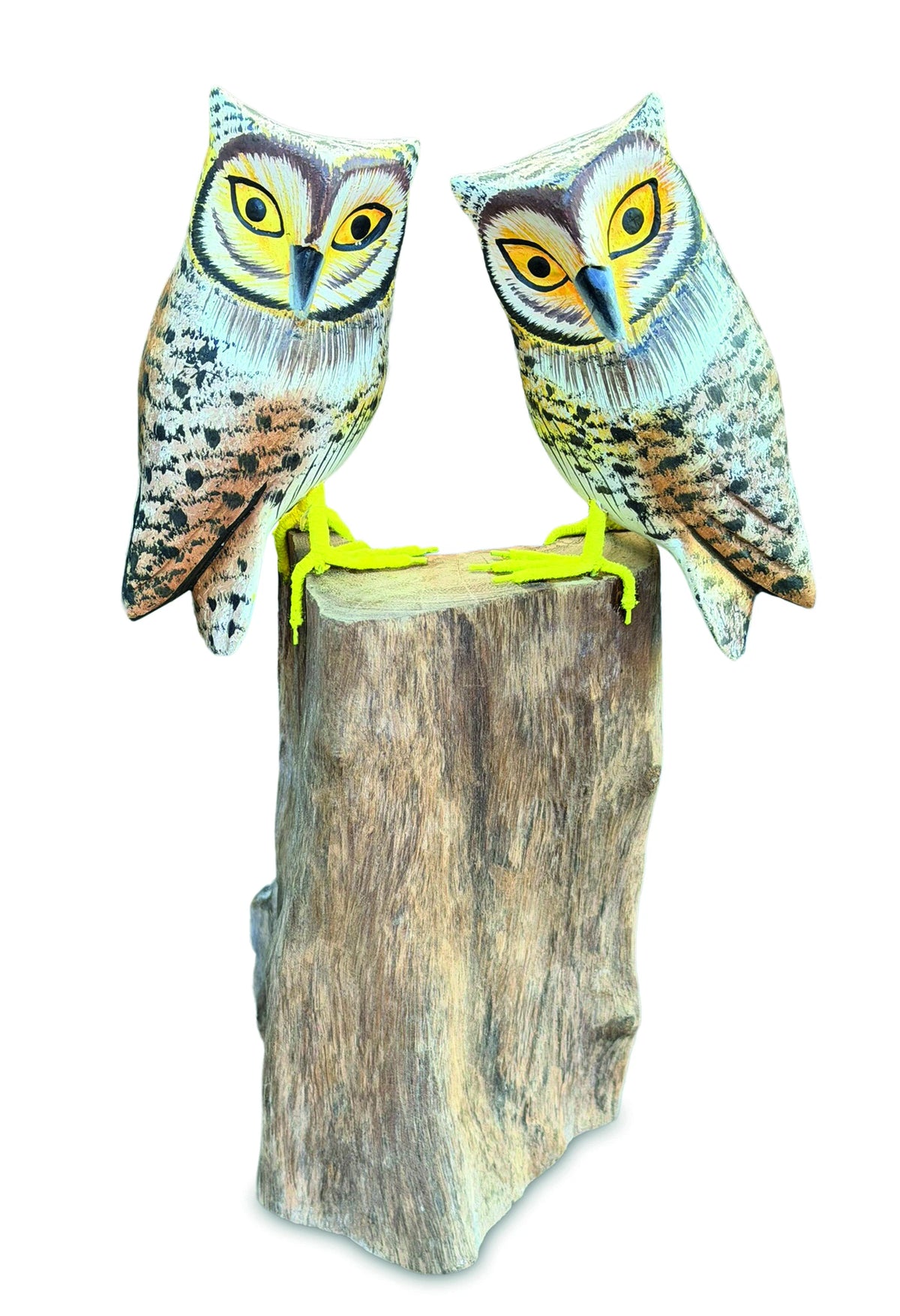 Painted Double Tawny Owls 27cm