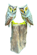 Painted Double Tawny Owls 27cm