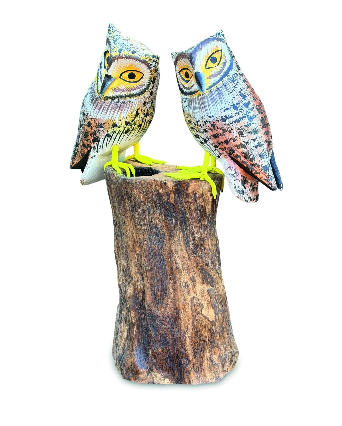 Painted Double Tawny Owls 27cm
