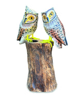 Painted Double Tawny Owls 27cm