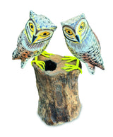 Painted Double Tawny Owls 27cm