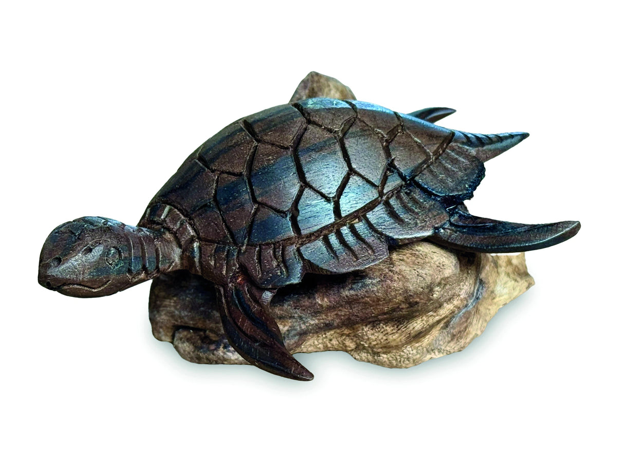 Dark Turtle On Rocks 7cm