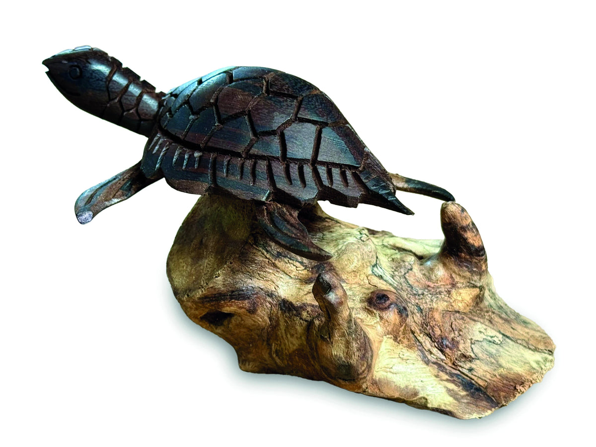 Dark Turtle On Rocks 7cm