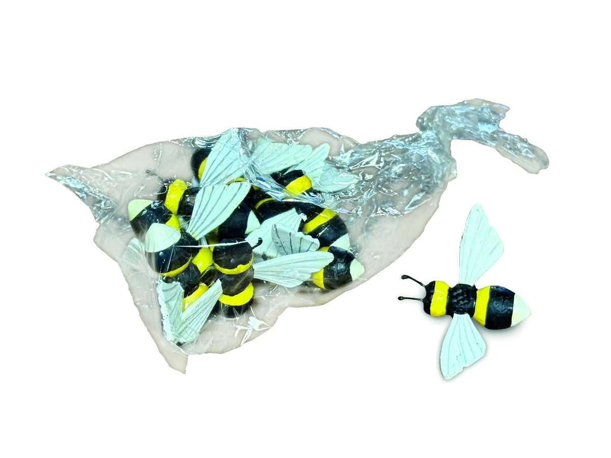 Pack Of 10 Painted Wooden Bees Small 6.5cm
